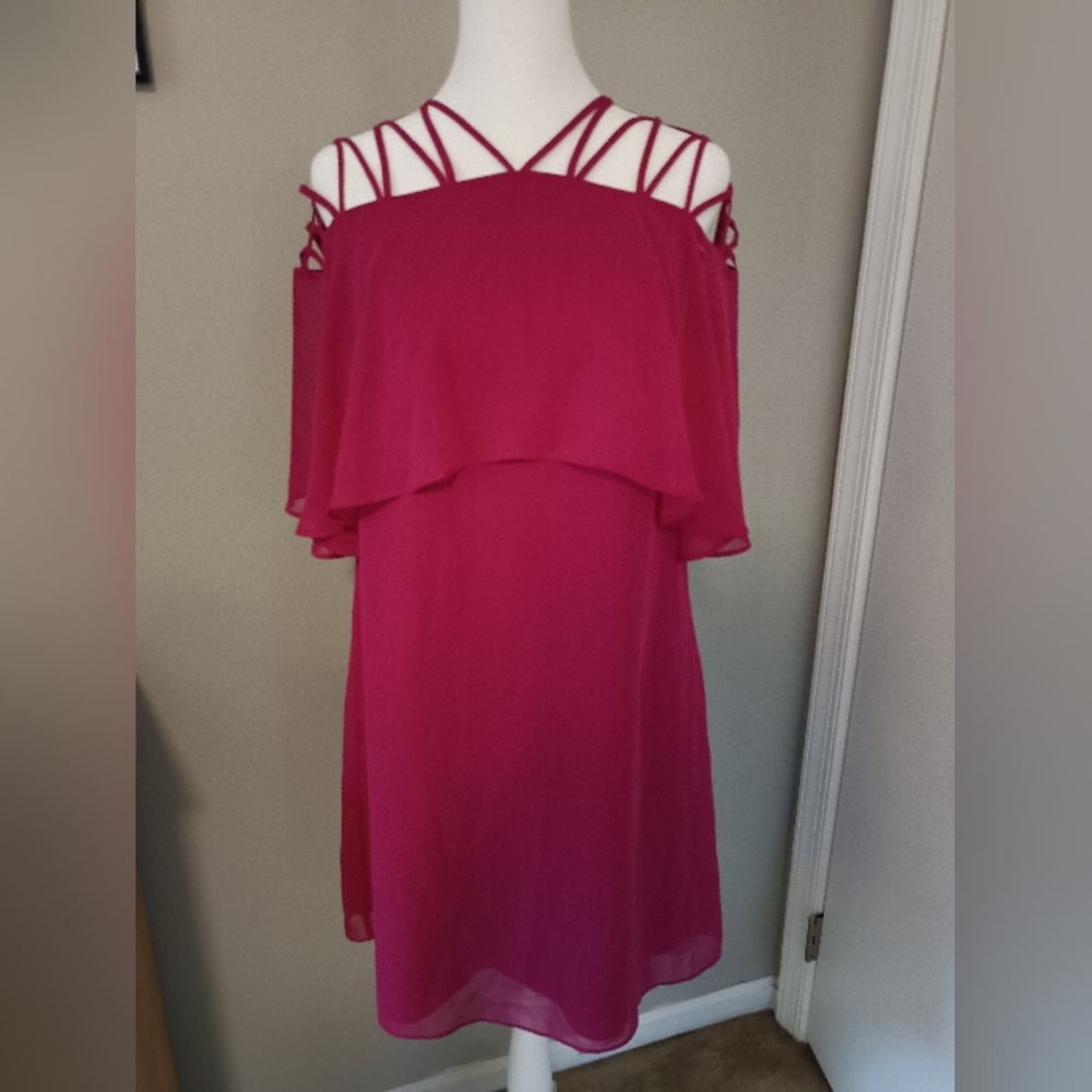 CeCe Pink Cold Shoulder Mini Sundress